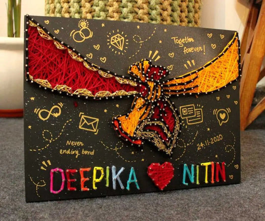 Personalized "Gathbandhan" Wedding String Art | Custom Couple Name Board with Date