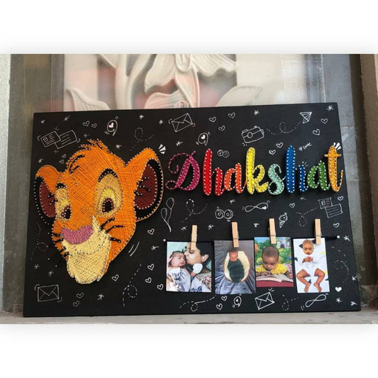Personalized String Art Name Plate & Photo Holder | Custom Cartoon Character Birthday Gift