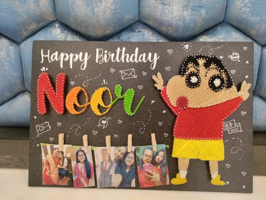 Personalized String Art Name Plate & Photo Holder | Custom Cartoon Character - IIFA GIFTS