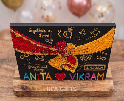 Personalized "Gathbandhan" Wedding String Art | Custom Couple Name Board with Date