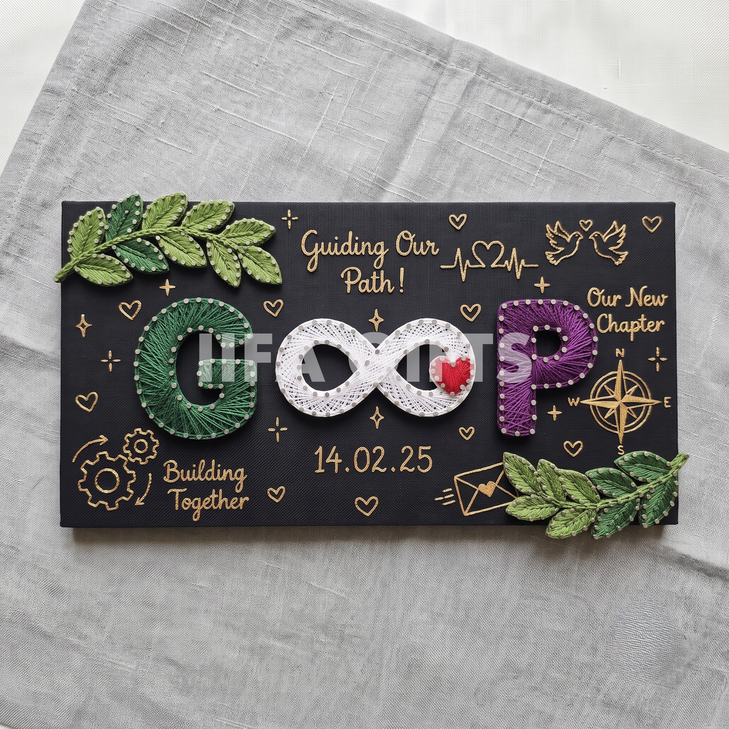 "Infinite Bond" Custom Couple Initials String Art with Date