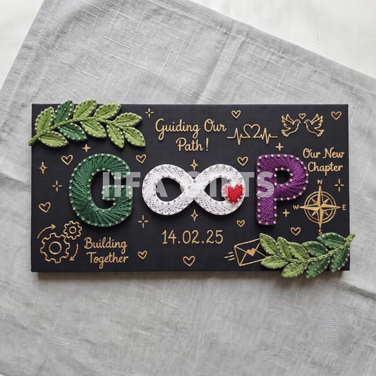 "Infinite Bond" Custom Couple Initials String Art with Date