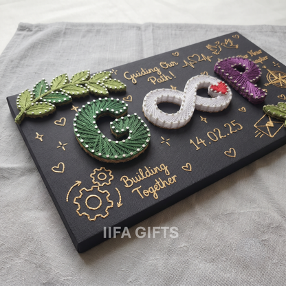 "Infinite Bond" Custom Couple Initials String Art with Date