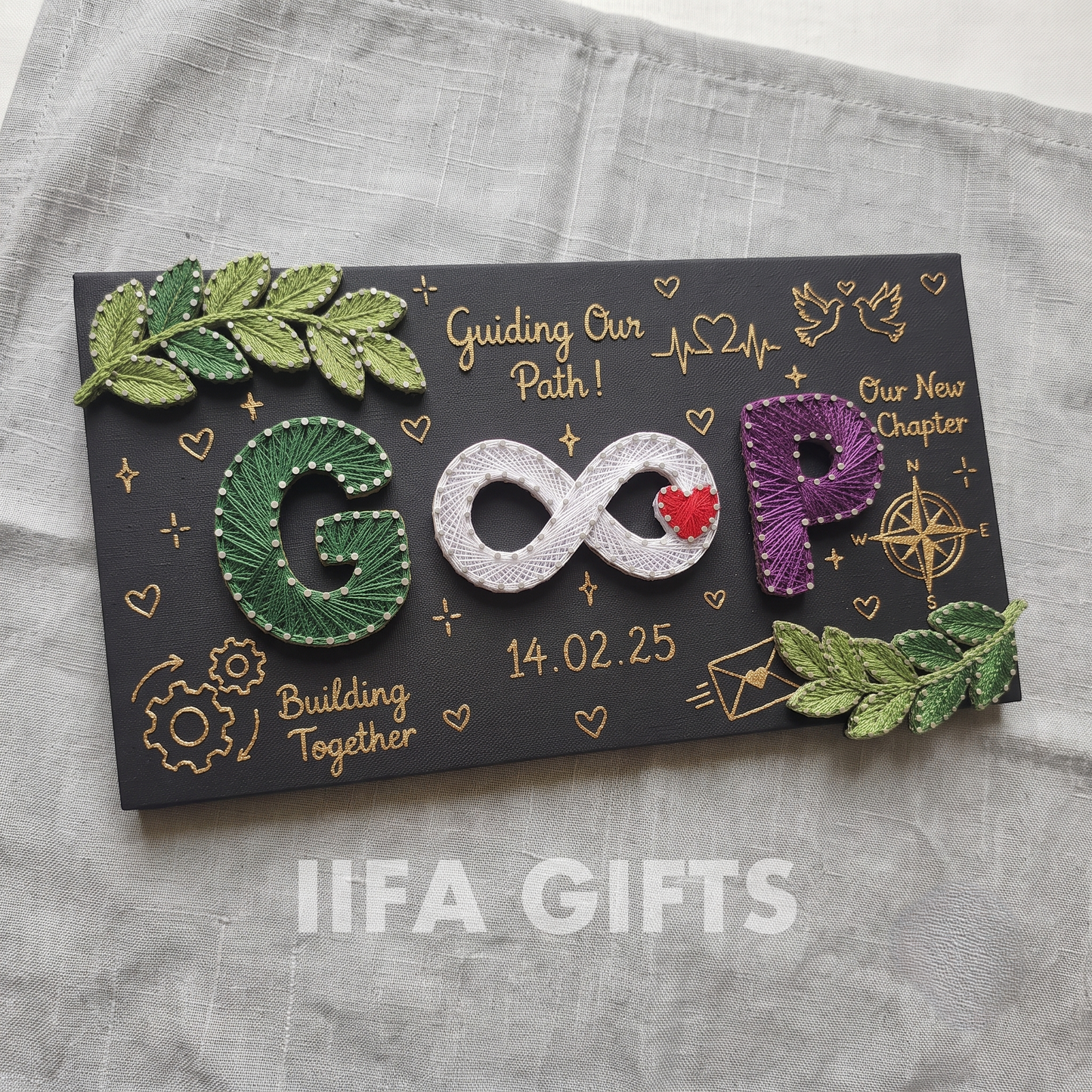 "Infinite Bond" Custom Couple Initials String Art with Date