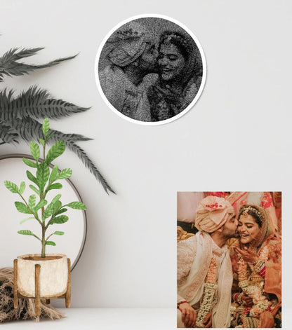 Personalised Couple Thread Art Portrait