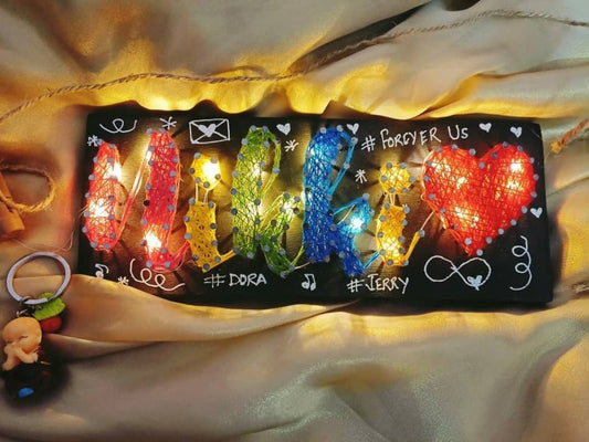 Custom String Art Name Board | Personalized LED Light - Up with Hurt - IIFA GIFTS