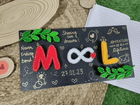 "Infinite Bond" Custom Couple Initials String Art with Date - IIFA GIFTS