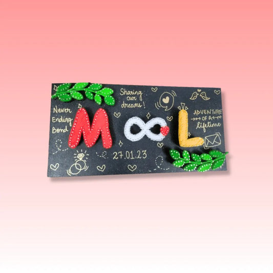 "Infinite Bond" Custom Couple Initials String Art with Date - IIFA GIFTS