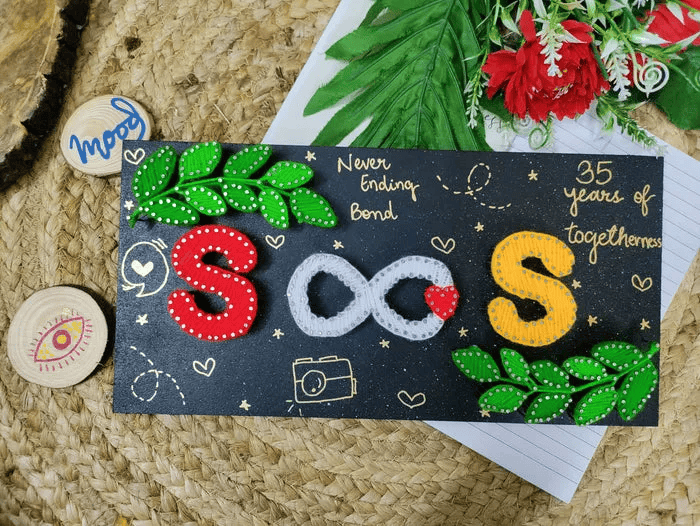 "Infinite Bond" Custom Couple Initials String Art with Date - IIFA GIFTS