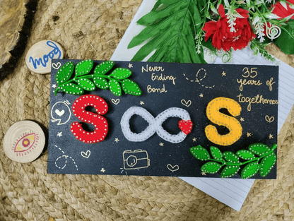 "Infinite Bond" Custom Couple Initials String Art with Date - IIFA GIFTS