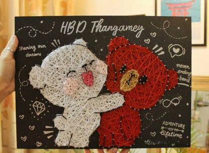 MILK & MOCHA TEDDY STRING ART - IIFA GIFTS