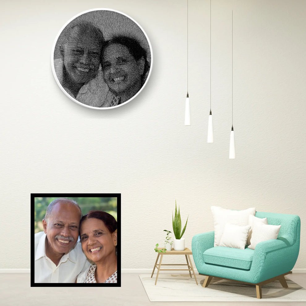 Personalised Couple Thread Art Portrait - IIFA GIFTS