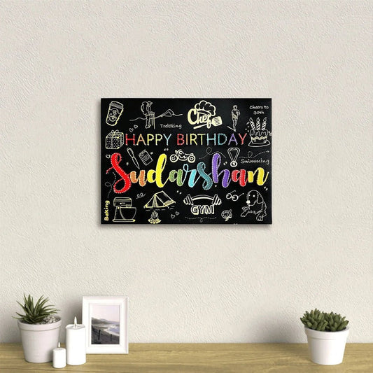 Personalized Birthday String Art with Hobbies | Custom Name Gift for Him/Her | Milestone Birthday Frame - IIFA GIFTS