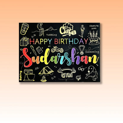 Personalized Birthday String Art with Hobbies | Custom Name Gift for Him/Her | Milestone Birthday Frame - IIFA GIFTS