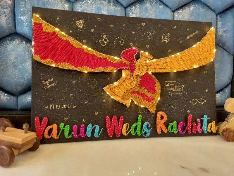 Personalized "Gathbandhan" Wedding String Art | Custom Couple Name Board with Date - IIFA GIFTS