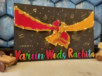 Personalized "Gathbandhan" Wedding String Art | Custom Couple Name Board with Date - IIFA GIFTS