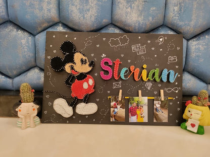 Personalized String Art Name Plate & Photo Holder | Custom Cartoon Character Birthday Gift - IIFA GIFTS